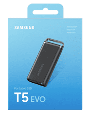 SAMSUNG T5 Evo prenosni SSD, 2 TB, USB 3.2 Gen 1, črn (MU-PH2T0S/EU)