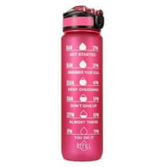 KIK KX4398_1 Motivačná fľaša na vodu 1 l ružová