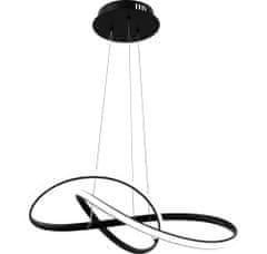 Toolight Moderné LED závesné stropné svietidlo Ring + diaľkové ovládanie APP395-CP Black