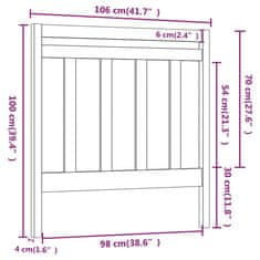 Vidaxl Čelo postele biele 106x4x100 cm masívna borovica