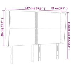 Vidaxl Čelo postele so záhybmi bledosivé 147x23x118/128 cm zamat