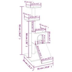 Vidaxl Škrabadlo pre mačky so sisalovými stĺpikmi, krémové 92 cm