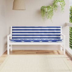 Vidaxl Podložky na záhradnú lavičku 2 ks, modro biele, oxfordská látka