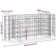 Vidaxl Gabiónový vyvýšený záhon pozinkované železo 120x50x50 cm
