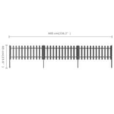 Vidaxl Latkový plot so stĺpikmi 3 ks, WPC 600x60 cm