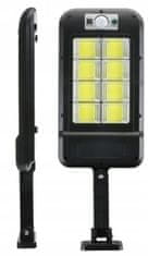 Pronett  XJ4498 Pouličné osvetlenie solárne 160 LED COB, IP67, 34 W, 500 lm čierne