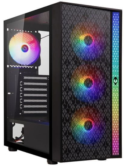 BitFenix skriňa Light / ATX / 4x120mm RGB fan / 2xUSB 3.0 / USB 2.0 / tvrdené sklo / čierna