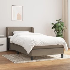 Vidaxl Posteľný rám boxspring s matracom sivohnedý 90x190 cm látka