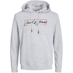 Jack&Jones Pánska mikina JJZURI Standard Fit 12247796 White Melange (Veľkosť M)