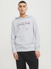 Jack&Jones Pánska mikina JJZURI Standard Fit 12247796 White Melange (Veľkosť M)