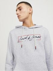 Jack&Jones Pánska mikina JJZURI Standard Fit 12247796 White Melange (Veľkosť M)