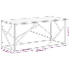 Petromila vidaXL Konferenčný stolík strieborný nehrdzavejúca oceľ a masív.akácia