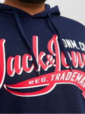 Jack&Jones Plus Pánska mikina JJELOGO Regular Fit 12236803 Navy Blazer (Veľkosť 5XL)