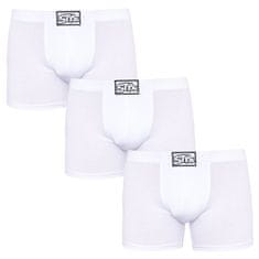 Styx 3PACK pánske boxerky long klasická guma biele (3F1061) - veľkosť M