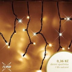 DecoLED DecoLED LED svetelné kvaple, FLASH, 3x0,5m, teple biela, 114 diód, IP67 IFNX1305W