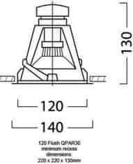 HADEX Podhľadové bodové svietidlo pevné Q PAR30 100W, E27, 230V, kruhové biele