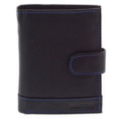 Bellugio Pánska kožená peňaženka Timotej čierna / modrá