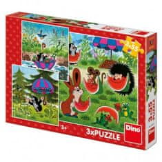 DINO Puzzle Krtko a paraplíčko 3 x 55 dielikov