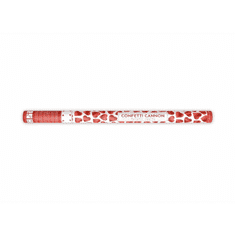 PartyDeco Konfety v tube – červené srdiečka, 80cm