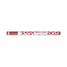 PartyDeco Konfety v tube – lupene ruží, tmavo červené 80cm
