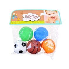 JOKOMISIADA BaBy Toys: Gumené pískajúce loptičky 5 cm, 5v1