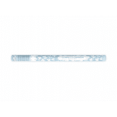 PartyDeco Konfety v tube – biele motýle, 80cm