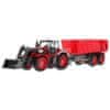 Traktor s vlečkou na diaľkové ovládanie - červený