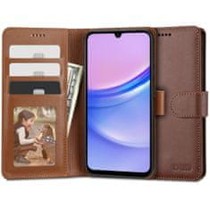 Tech-protect Wallet knižkové puzdro na Samsung Galaxy A15 4G / 5G, hnedé