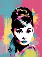 ZUTY Obrazy na stenu - Farebná Audrey Hepburn NO 80x100 cm