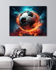 ZUTY Obrazy na stenu - Futbalová lopta v ohni NO 80x100 cm