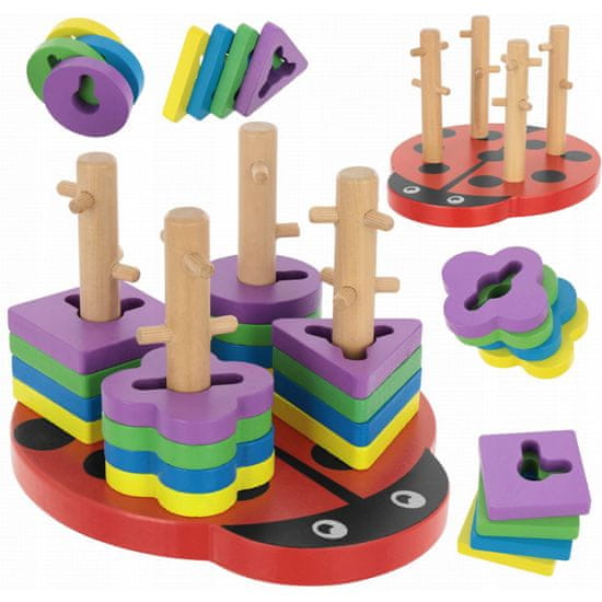 KOMFORTHOME Drevená Beruška Puzzle Montessori Sorter