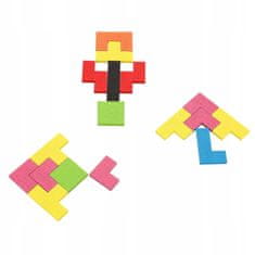 KOMFORTHOME Tetris 3v1 Puzzle Drevené puzzle bloky