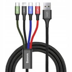 BASEUS Baseus 4v1 USB kábel Lightning / 2x USB typu C / micro USB 3,5A 1,2 m