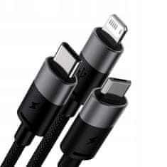 BASEUS USB - sada káblov USB typ C / microUSB / Lightning Baseus Starspeed