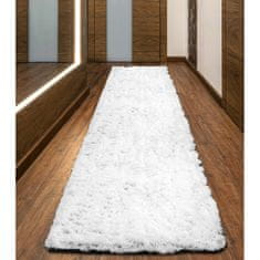 KOMFORTHOME Mäkký huňatý protišmykový koberec 80x300 cm Farba biela