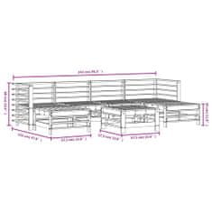 Petromila vidaXL 7-dielna záhradná sedacia súprava sivá borovicový masív