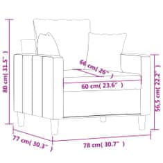 Vidaxl Kreslo vínovo-červené 60 cm zamat