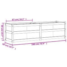 Vidaxl Záhradný kvetináč voskový hnedý 180x50x50 cm masívna borovica