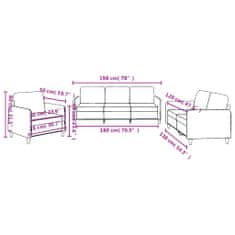 Vidaxl 3-dielna sedacia súprava s vankúšmi čierna látka