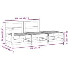 Vidaxl 3-dielna záhradná sedacia súprava biela borovicový masív