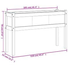 Petromila vidaXL Záhradný kvetináč s nohami biely 110x31x70 cm masívna borovica