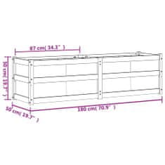 Vidaxl Záhradný kvetináč 180x50x50 cm masívna borovica
