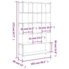 Petromila vidaXL Knižnica čierna 102x28x172 cm kompozitné drevo