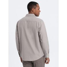 OMBRE Pánska košeľa REGULAR FIT s vreckami V1 OM-SHCS-0148 sivá MDN124357 S