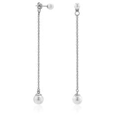 Troli Elegantné dlhé náušnice s perlami