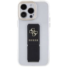 Guess Kryt na mobil Grip Stand 4G Metal Logo na Apple iPhone 15 Pro Max - černý