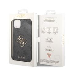 Guess Kryt na mobil 4G Metal Logo na Apple iPhone 15 - šedý