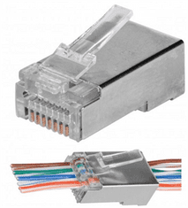 sapro Konektor NEKU FTP CAT6 RJ45 8P8C, tienený, priechodný