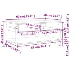 Petromila vidaXL Konferenčný stolík hnedý dub 90x50x45 cm kompozitné drevo