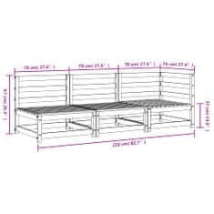 Vidaxl Záhradná pohovka 3-miestna biela masívna borovica